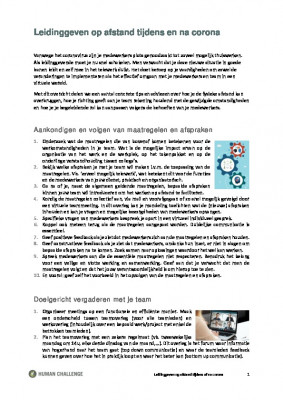 Leidinggeven op afstand tijdens en na corona